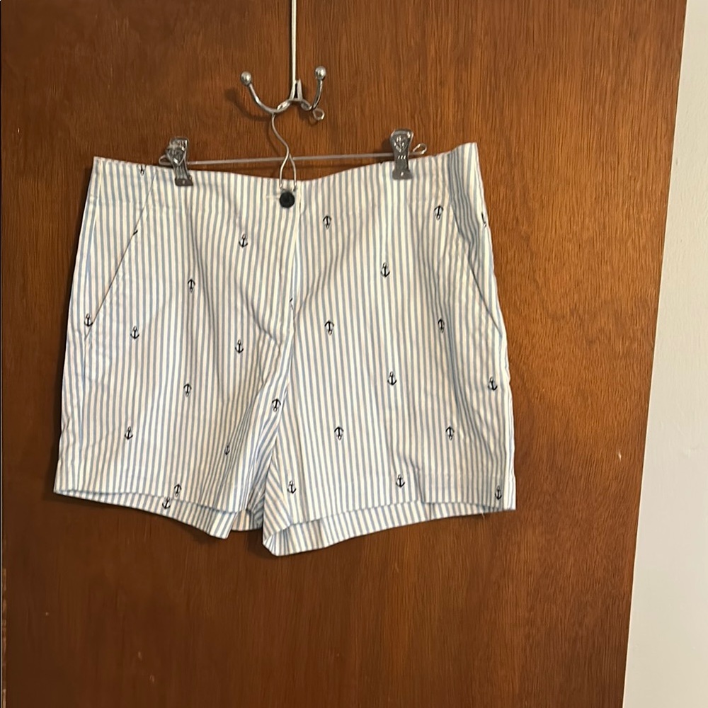 Nautica Blue and White Anchor Pattern Bermudas